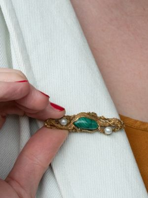 Брошь с малахитом