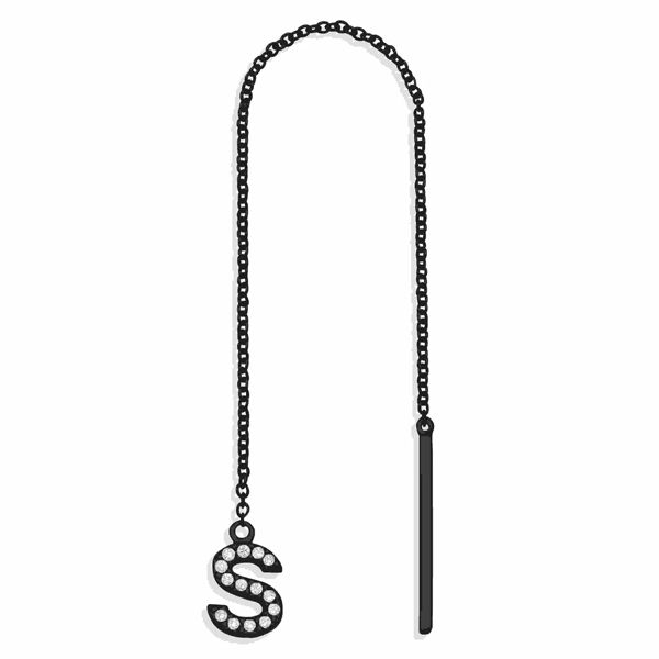 Серьга-подвеска Joujou от Caye Joaillier из черного родия с бриллиантами