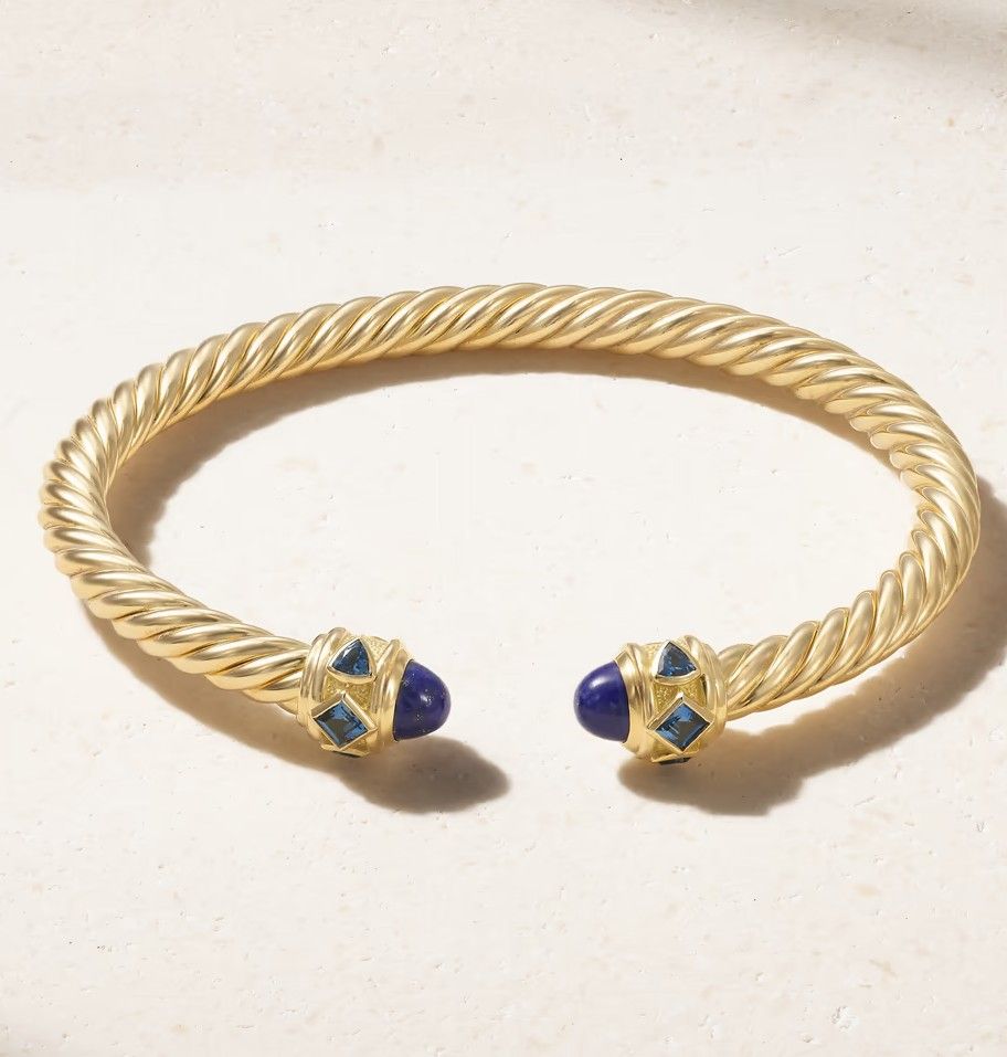 Браслет Renaissance от David Yurman из 18-каратного золота, топаза и лазурита
