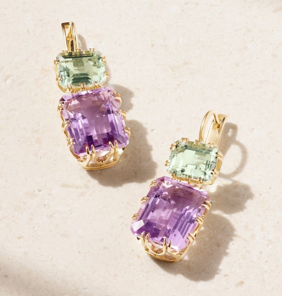 Серьги Crown от Ileana Makri из 18-каратного золота с аметистами