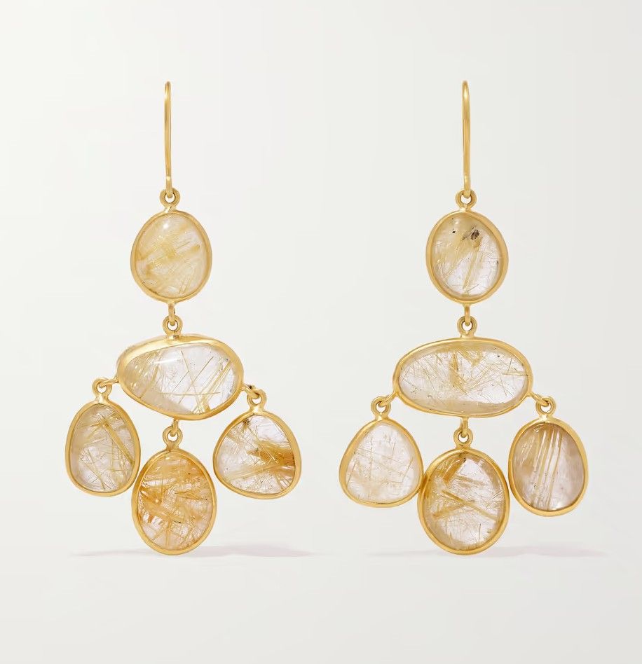 Серьги от Pippa Small из 18-каратного золота с кварцем