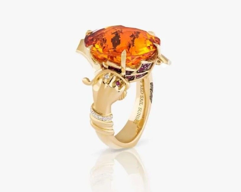 Кольцо с оранжевым цитрином и рубином от Stephen Webster
