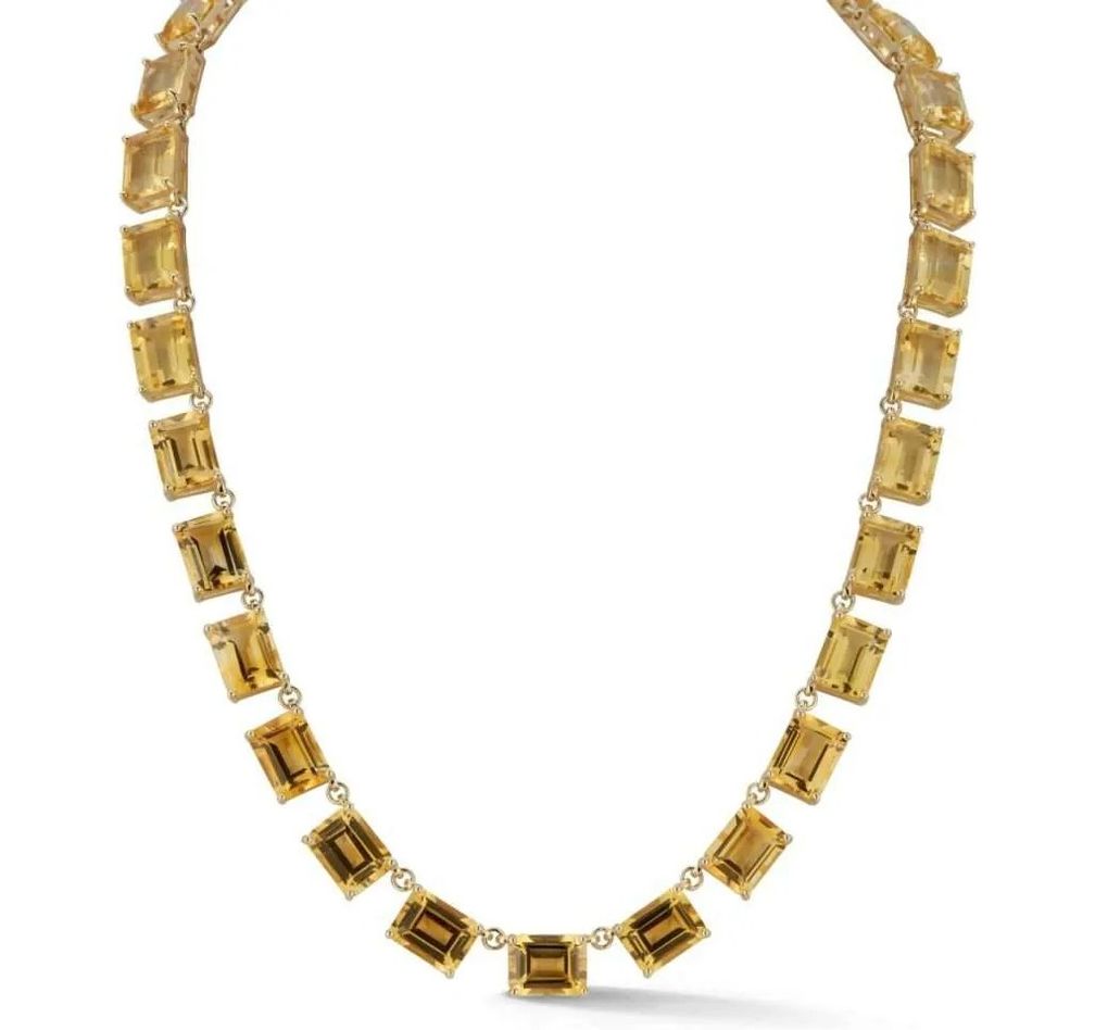 Колье из цитрина и желтого золота от MATEO