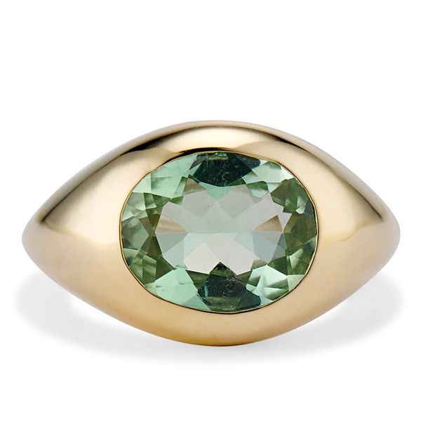 Кольцо Bubble от Ashley Zhang из желтого золота 14 карат с мятно-зеленым турмалином Кольцо Bubble от Ashley Zhang из желтого золота 14 карат с мятно-зеленым турмалином