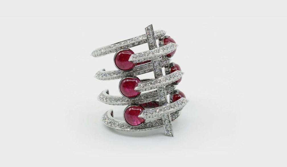 Кольцо Fish 3-Rib Ruby от Studio Renn