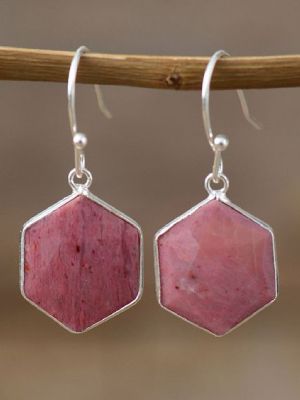 серьги с родонитом