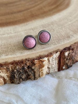 серьги с родонитом