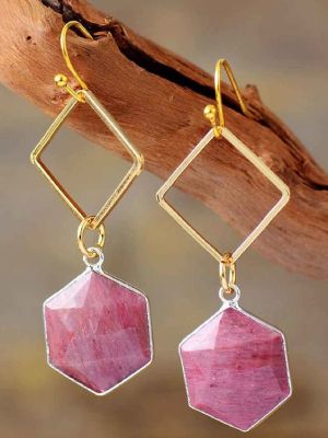 серьги с родонитом