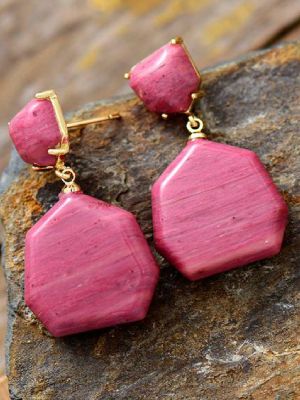 серьги с родонитом