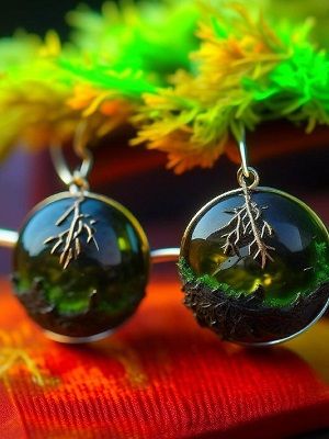 серьги с молдавитом