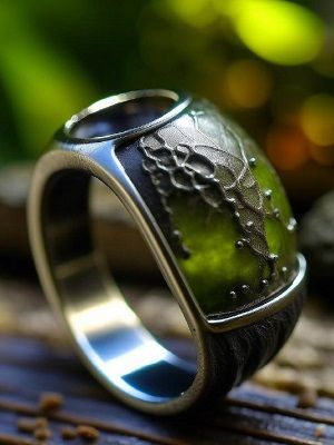 кольцо с молдавитом