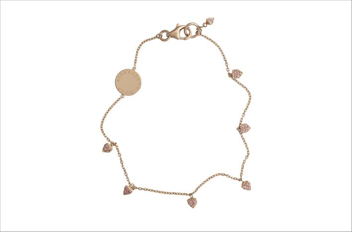 Колье из золота с паве из розовых сапфиров Колье из золота с паве из розовых сапфиров