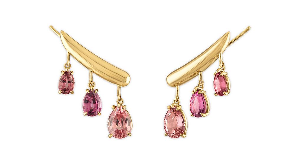 Серьги Chime из 18-каратного желтого золота с малайскими гранатами общим весом 9,77 карата Серьги Chime из 18-каратного желтого золота с малайскими гранатами общим весом 9,77 карата