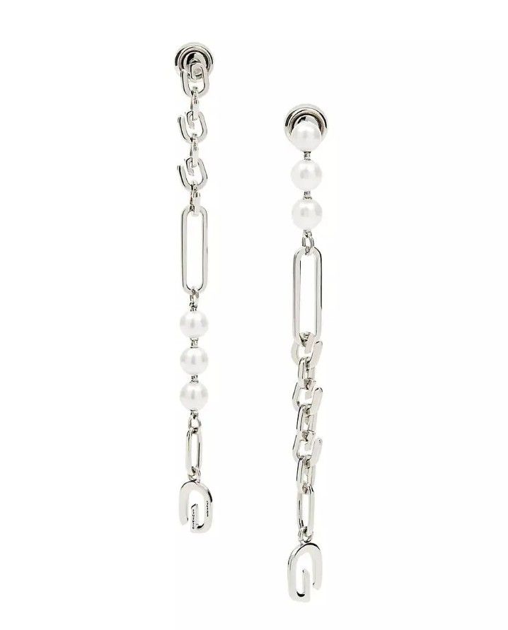 Металлические серьги G Link с жемчугом от Givenchy Металлические серьги G Link с жемчугом от Givenchy