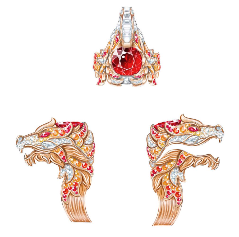 Кольцо высокого ювелирного искусства «Дракон»