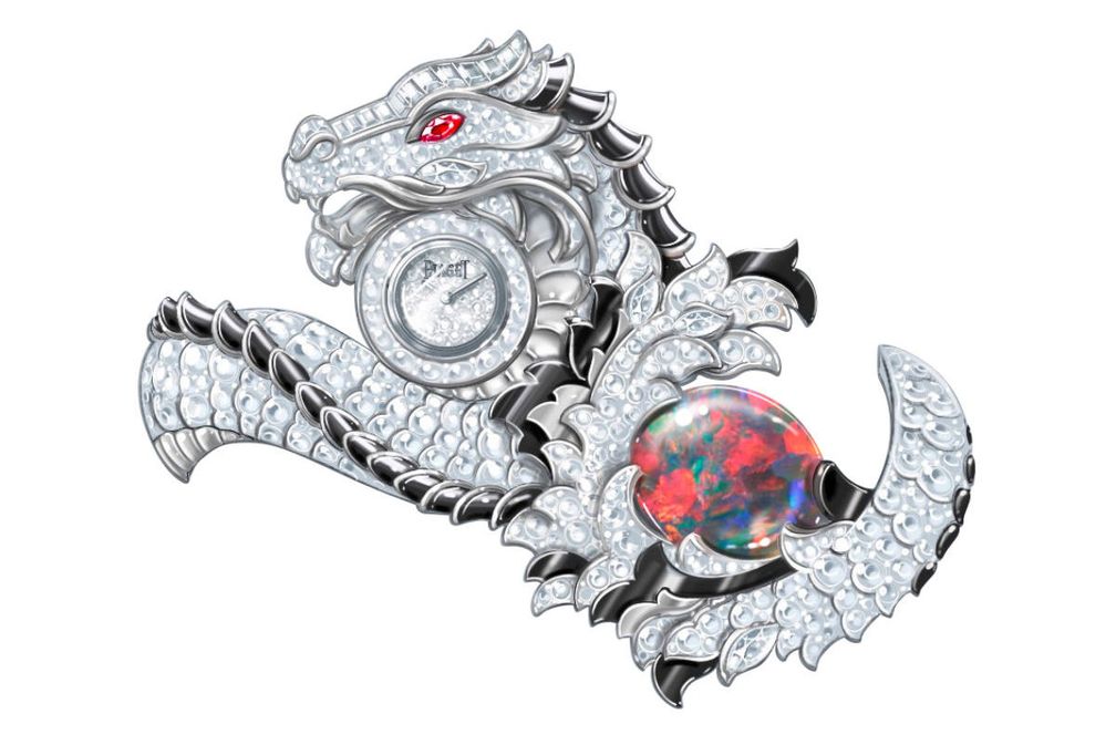 Часы-манжета высокого ювелирного искусства «Дракон»