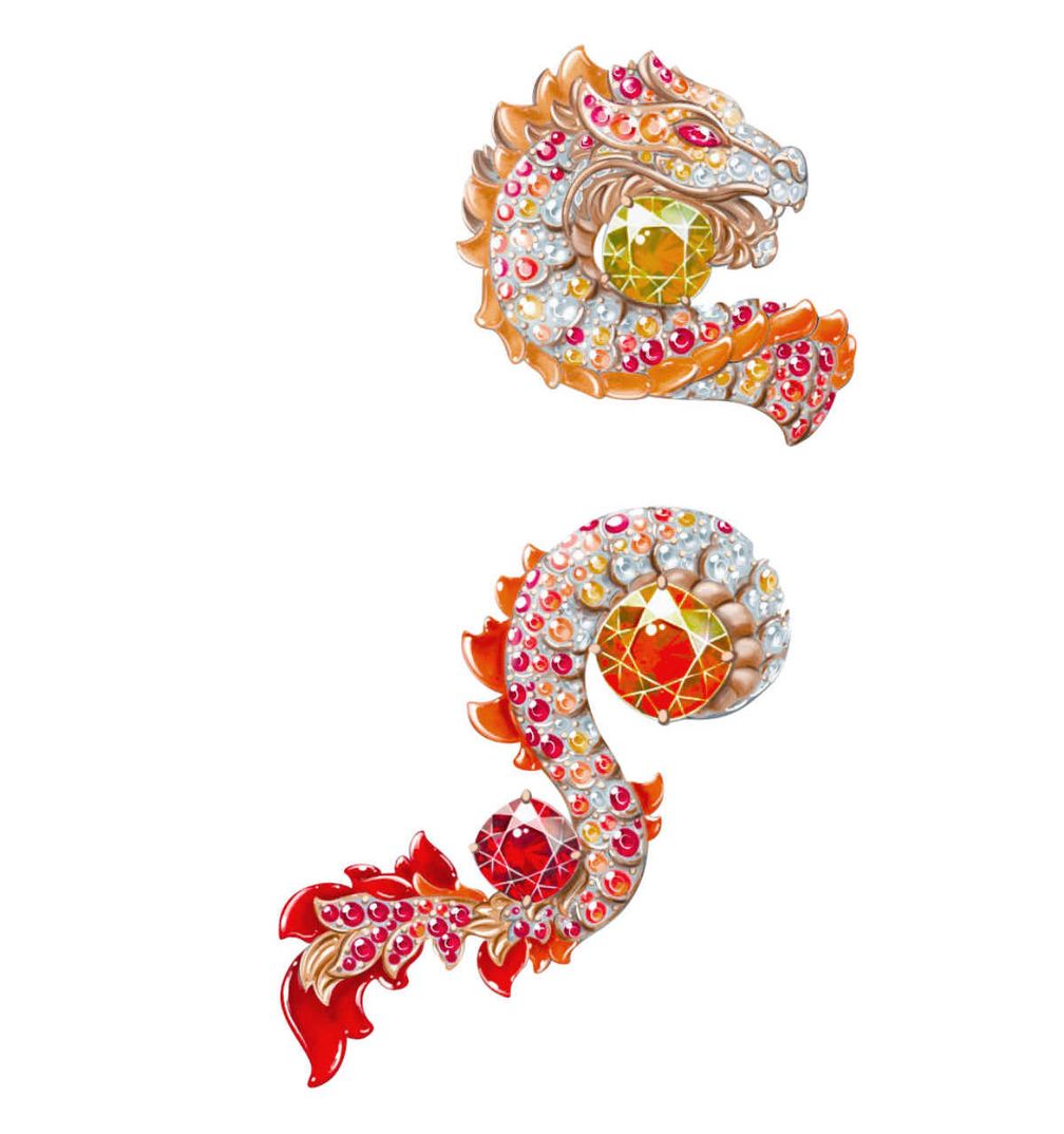 Брошь высокого ювелирного искусства «Дракон»