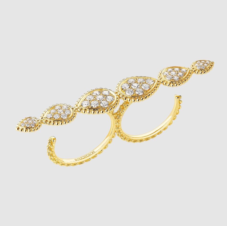 Двойное кольцо из золота и бриллиантов Serpent Bohème от Boucheron Двойное кольцо из золота и бриллиантов Serpent Bohème от Boucheron