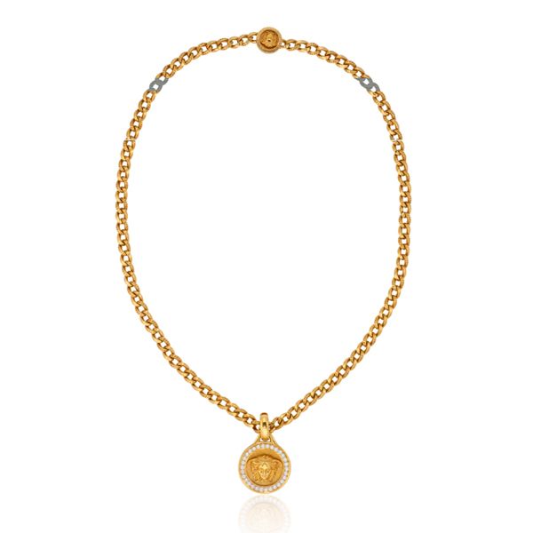 Колье от Versace из 18-каратного желтого золота с бриллиантами круглой огранки Колье от Versace из 18-каратного желтого золота с бриллиантами круглой огранки