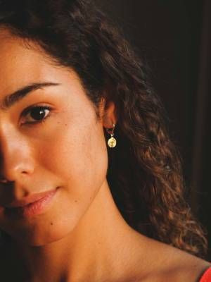 Серьги с желтыми камнями