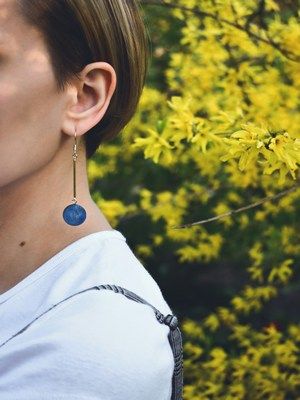 Серьги с синими камнями