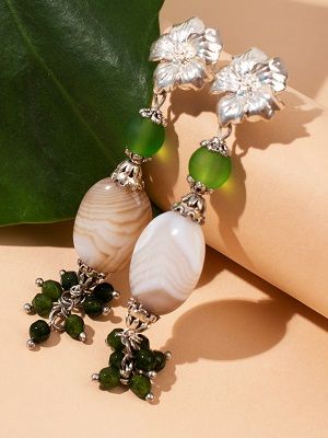 серьги с жадеитом