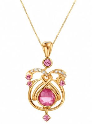 Подвески с розовыми камнями