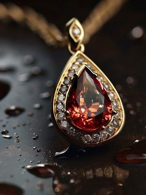 Подвески с красными камнями