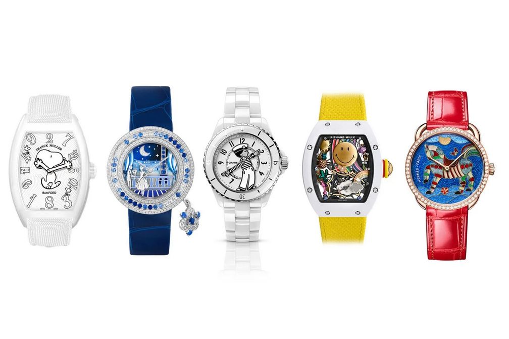 Иллюстрированные часы от Franck Muller X Bamford Watch Department, Van Cleef & Arpels, Chanel, Richard Mille и Hermès
