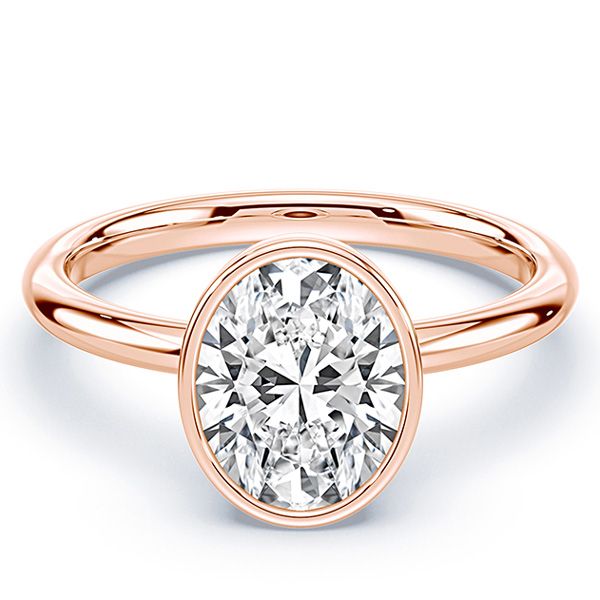 Кольцо от Plum Diamonds из розового золота 14 карат с овальным бриллиантом, выращенным в лаборатории, 1 190 долларов (только оправа)
