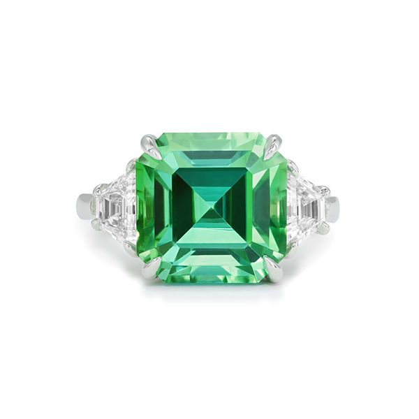 Кольцо Grace от Sonya K. Fine Jewelry из платины с мятно-зеленым турмалином и бриллиантами