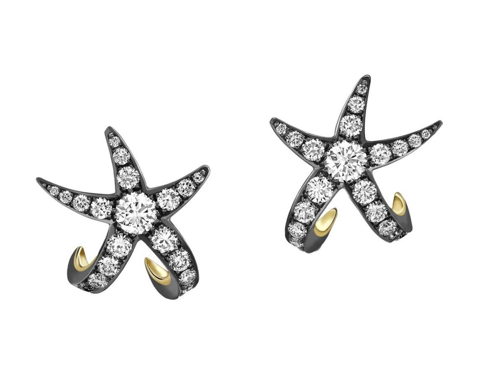 Серьги-гвоздики Starfish с бриллиантами