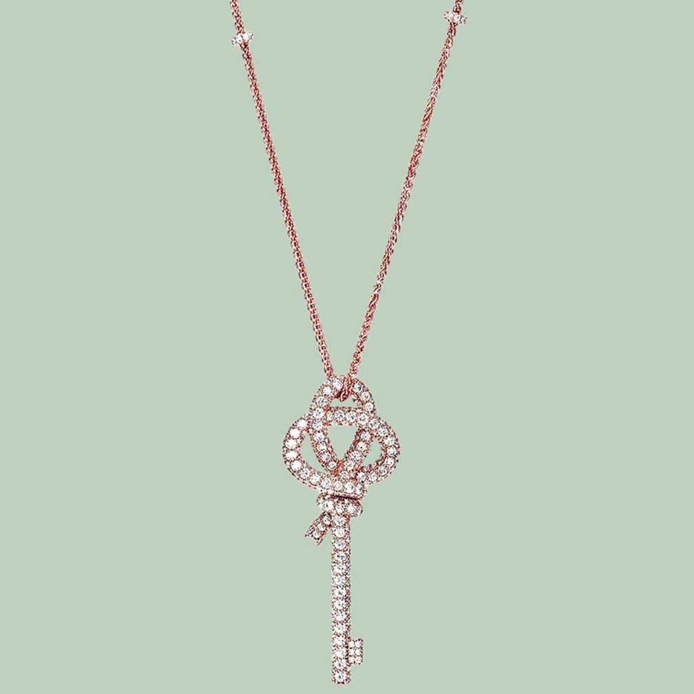 Подвеска Tiffany Keys Woven Key из розового золота с бриллиантами
