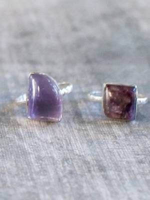 серьбги с аметистом