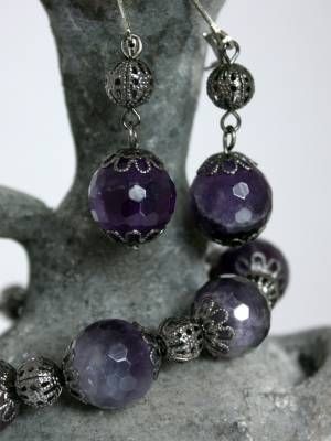 серьги с аметистом