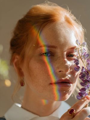 серьги с рубином