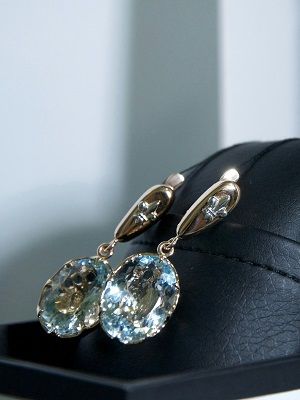 серьги с аквамарином