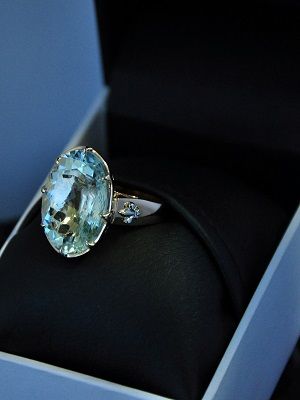 кольцо с аквамарином