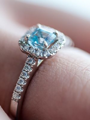 кольцо с аквамарином