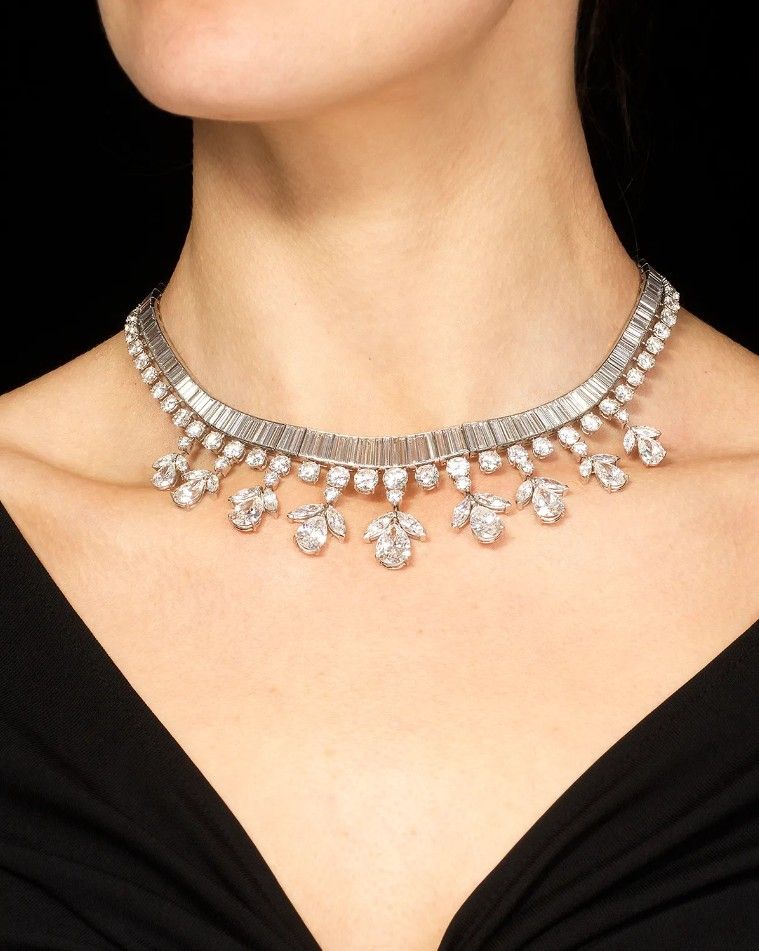 Колье с бриллиантовой бахромой, примерно 1950 год