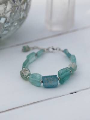 браслет с аквамарином