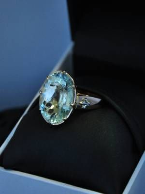кольцо с аквамарином
