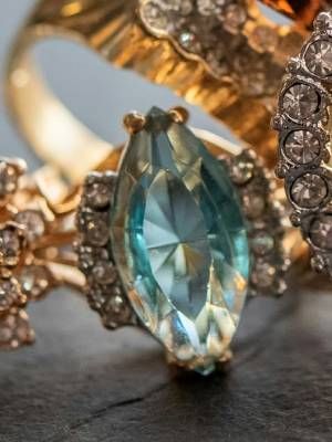 кольцо с аквамарином