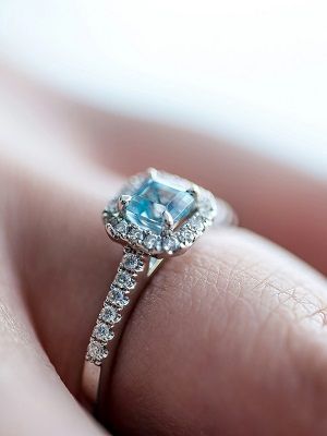 кольцо с аквамарином