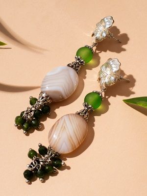 серьги с янтарем