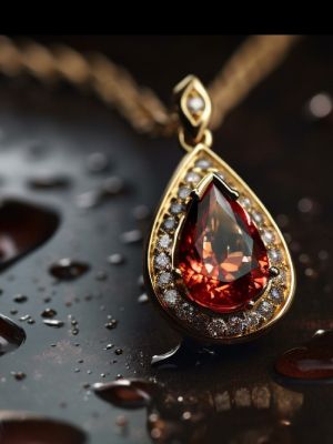 колье с гранатом