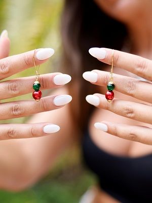 серьги с малахитом