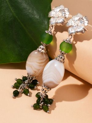 серьги с жадеитом