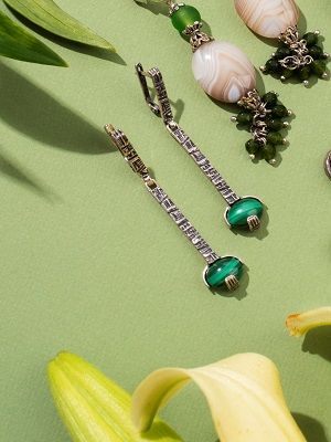 скерьги с малахитом