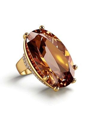 кольцо с раухтопазом